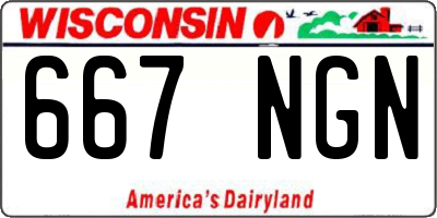 WI license plate 667NGN