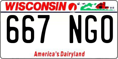 WI license plate 667NGO