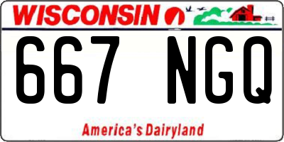 WI license plate 667NGQ