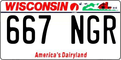 WI license plate 667NGR