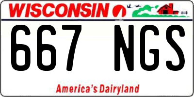 WI license plate 667NGS