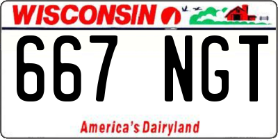 WI license plate 667NGT