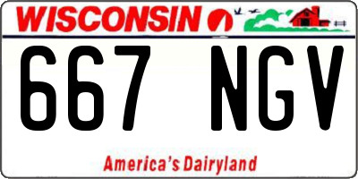 WI license plate 667NGV