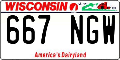 WI license plate 667NGW