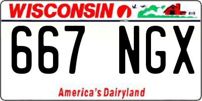 WI license plate 667NGX