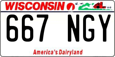 WI license plate 667NGY