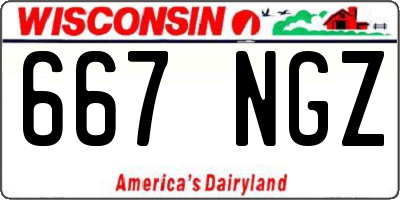 WI license plate 667NGZ