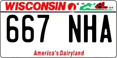 WI license plate 667NHA