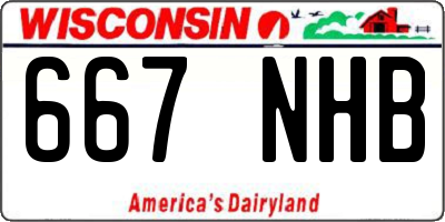 WI license plate 667NHB