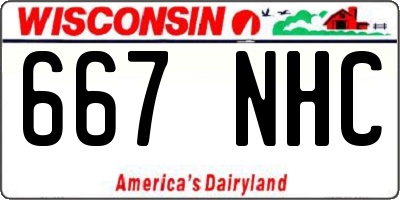 WI license plate 667NHC