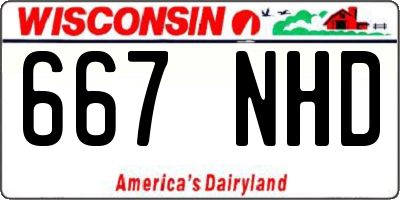WI license plate 667NHD
