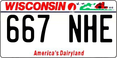 WI license plate 667NHE