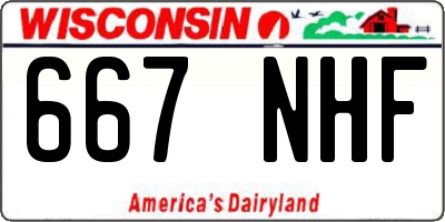 WI license plate 667NHF