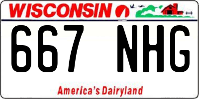 WI license plate 667NHG