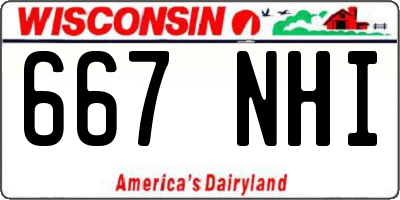 WI license plate 667NHI