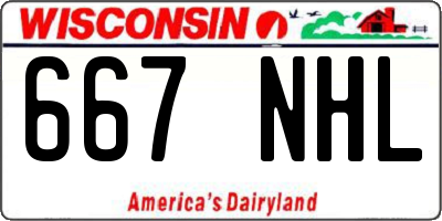WI license plate 667NHL