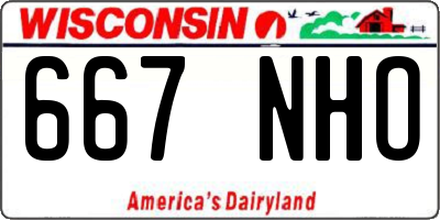 WI license plate 667NHO