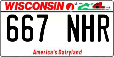 WI license plate 667NHR