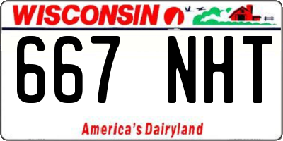 WI license plate 667NHT
