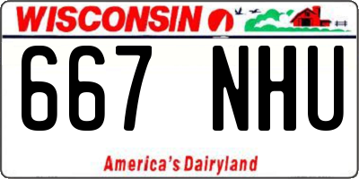 WI license plate 667NHU