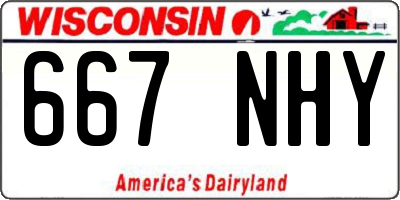 WI license plate 667NHY