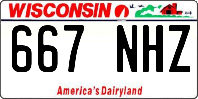 WI license plate 667NHZ