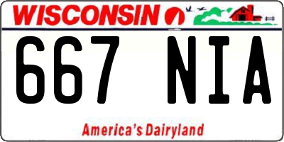 WI license plate 667NIA