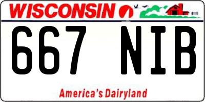 WI license plate 667NIB