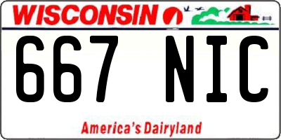 WI license plate 667NIC