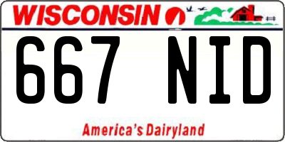 WI license plate 667NID
