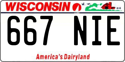 WI license plate 667NIE