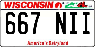 WI license plate 667NII