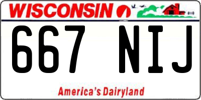 WI license plate 667NIJ