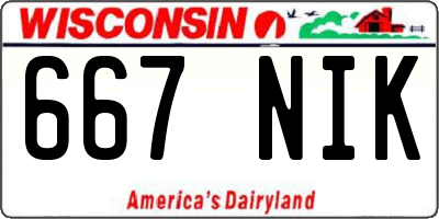 WI license plate 667NIK