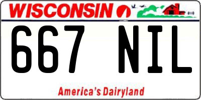 WI license plate 667NIL