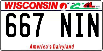 WI license plate 667NIN