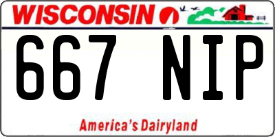 WI license plate 667NIP