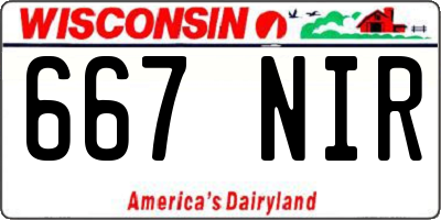 WI license plate 667NIR
