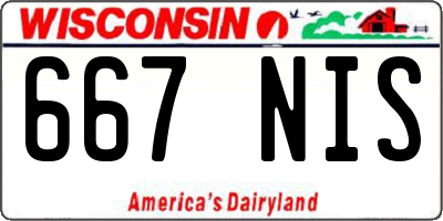 WI license plate 667NIS