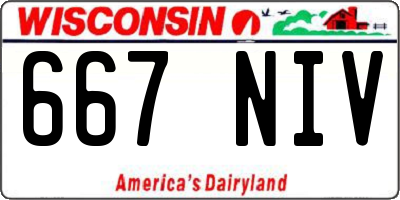 WI license plate 667NIV
