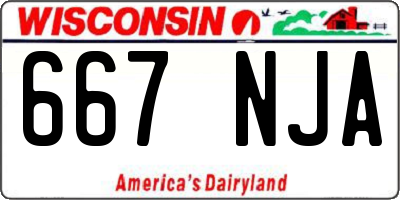 WI license plate 667NJA