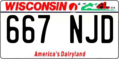WI license plate 667NJD