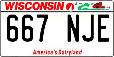 WI license plate 667NJE