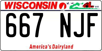 WI license plate 667NJF