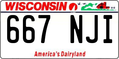 WI license plate 667NJI