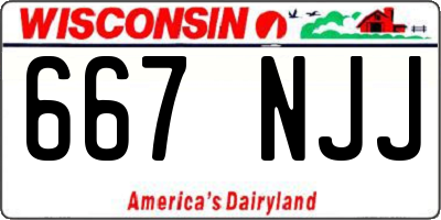 WI license plate 667NJJ