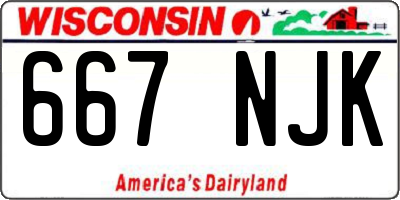 WI license plate 667NJK