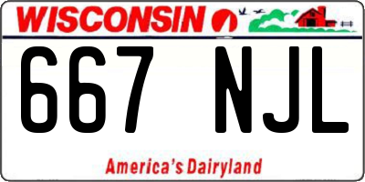 WI license plate 667NJL