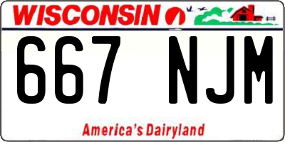 WI license plate 667NJM