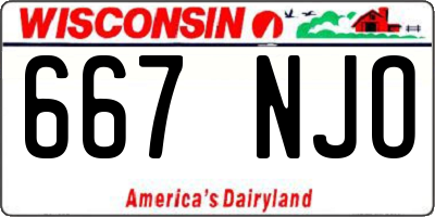WI license plate 667NJO